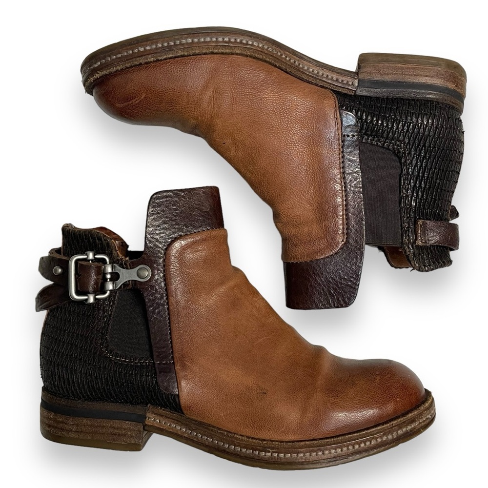 A.S.98 Chelsea ankle boots leather booties tan brown women’s size 36